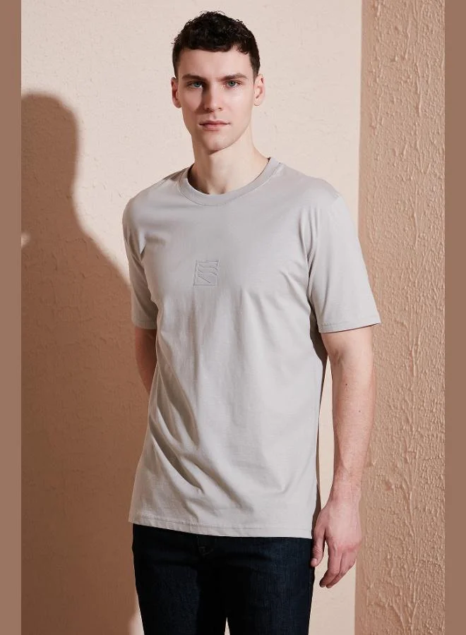 بوراتي تي شيرت رجالي بياقة دائرية قطن بقصة عادية من بوراتي