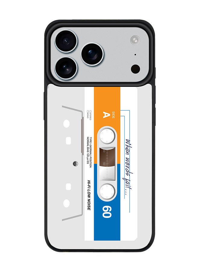 Stylizedd iPhone 17 Pro Max Case, [Compatible with MagSafe] Slim Magnetic cover Phone Case iPhone 17 Pro Max -When Words Fail (White Tape) - Image 1