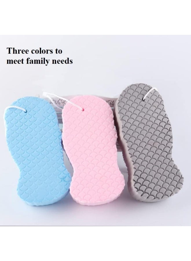 3Pcs Magic Exfoliating Bath Sponge, 3D Super Soft Exfoliating Bath Sponge, Exfoliating Sponge Remover Dead Skin for Adults Children and Pregnant Women, Reusable(Blue+Pink+Gray) - Image 2