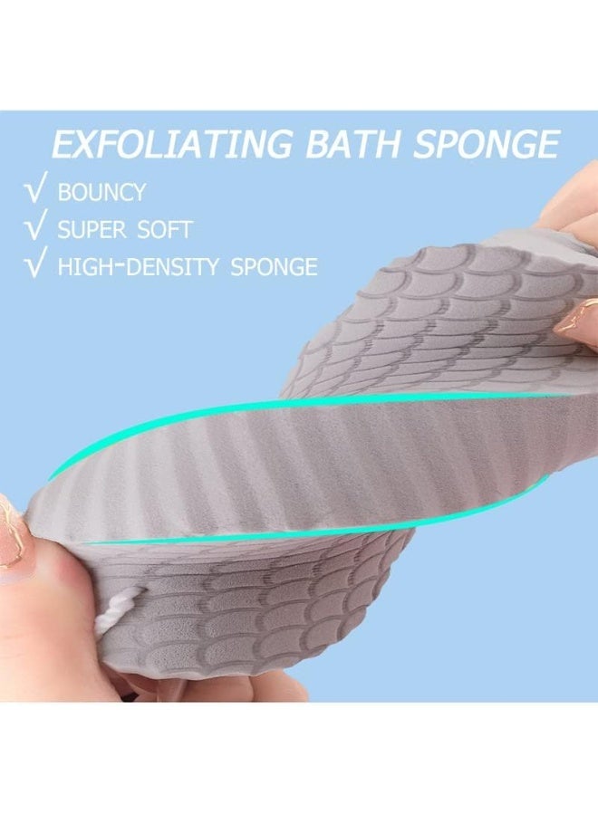 3Pcs Magic Exfoliating Bath Sponge, 3D Super Soft Exfoliating Bath Sponge, Exfoliating Sponge Remover Dead Skin for Adults Children and Pregnant Women, Reusable(Blue+Pink+Gray) - Image 5