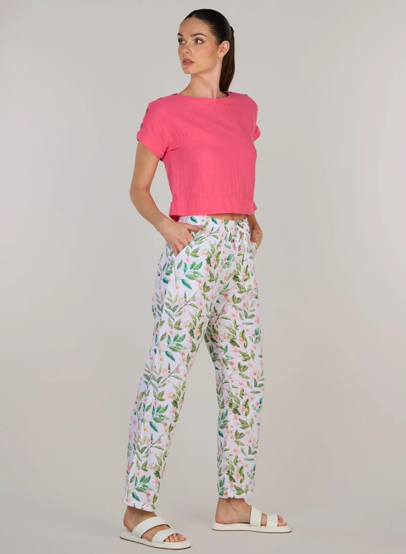 Just Nature Double Cotton Trouser - Floral Printed