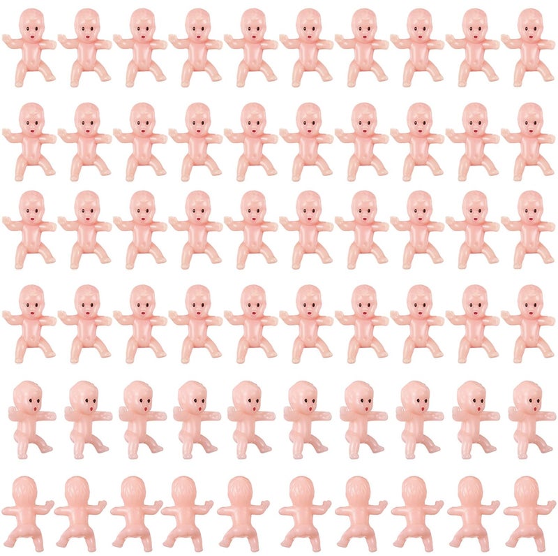 ZZYFGH 60 PCS Plastic Babies for Games, 1 Inch White Mini Babies Tiny Baby for Shower Game, My Water Broke Ice Cube Game, King Cake Baby for Party Decorations - Image 1
