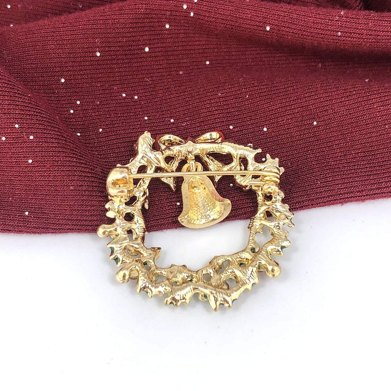 YOQUCOL Small Cute Christmas Wreath Brooch Pins for Women Christmas New Year Jewelry - Image 4