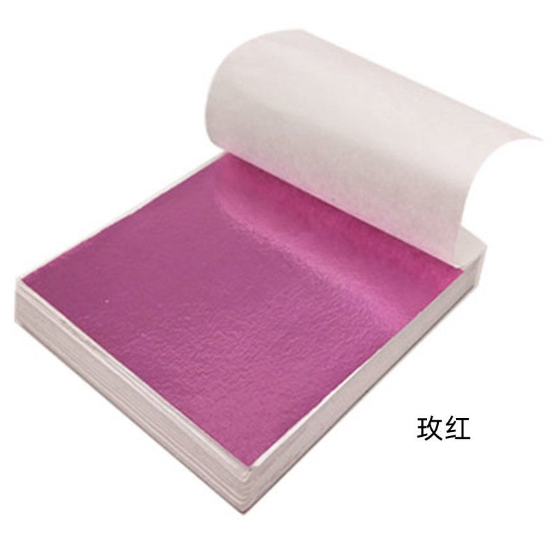 Taiwan Gold Foil Paper Buddha Statue Gold Foil Paper Glue Color Foil Furniture Lighting Crafts 100 Sheets Of Electrochemical Aluminum - Image 1