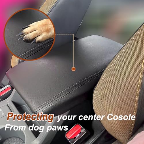 ciizssria Center Console Armrest Cover for Subaru Crosstrek Accessories 2025 2024 2026 for Impreza 2024 2025 Arm Rest Box Lid Protection Armrest Seat Leather InteriorMiddle ConsoleBlack Stitches - Image 3