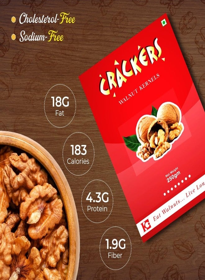 Go Crackers Kashmiri Brown Quarters Walnuts Kernels Without Shell, 1 KG (250g x 4) | Dry Fruits | | Kashmiri giri for Snacking & Baking - Image 3