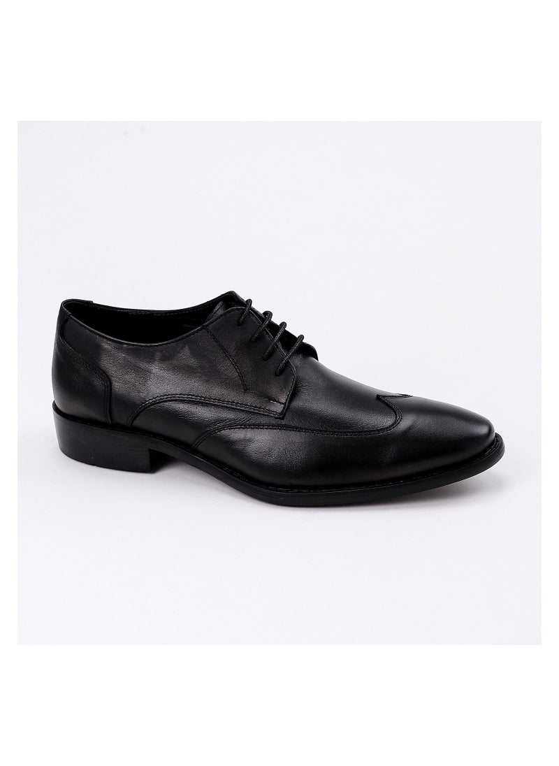 Mr.joe - Men Genuine Leather Oxford Lace Up Shoes Black - Image 1