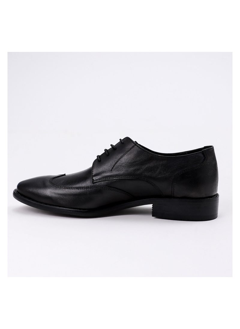 Mr.joe - Men Genuine Leather Oxford Lace Up Shoes Black - Image 1