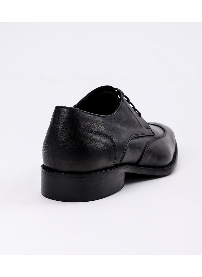 Mr.joe - Men Genuine Leather Oxford Lace Up Shoes Black - Image 1