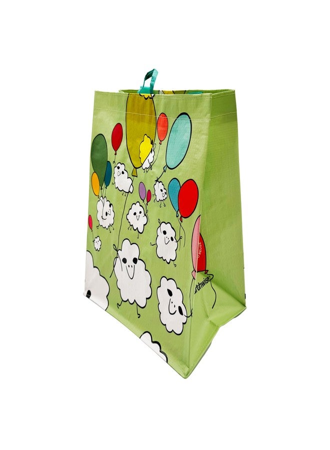 Earthwise Reusable Shopping Bags Extremely Durable Multi Use Large Stylish Fun Foldable Water-Resistant Totes Design - Small Rise (pack of 6-2 of each Design) - Image 4