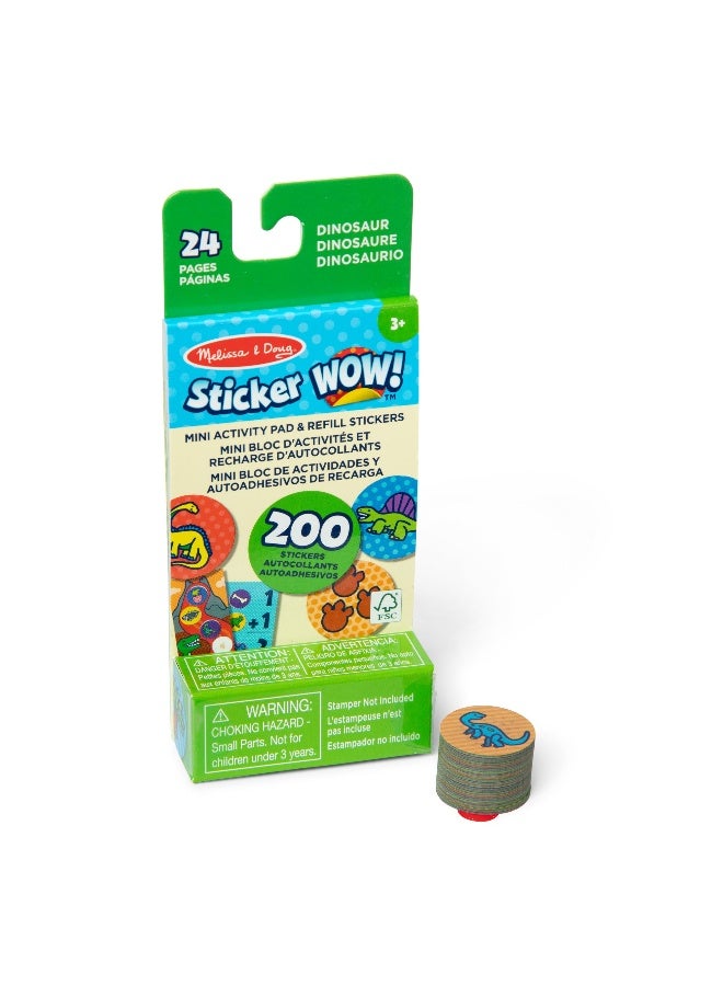 Melissa & Doug ملصقات ميليسا ودوج WOW! دفتر نشاط مصغر ديناصور - Image 1