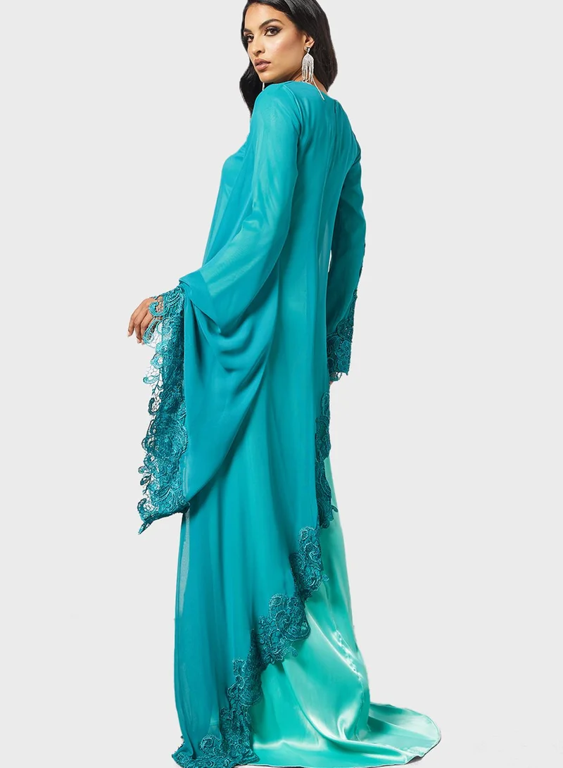 Si FASHION GALERIE Floral Lace Kaftan