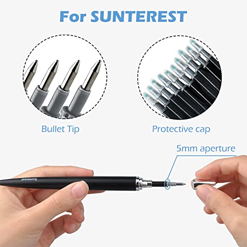 SUNTEREST Gel Pen Refills 10pcs Black,Ordinary Gel Ink Pen Replacement Set,0.5mm Pen Fine Point,4.8 Inches Long,Medium Rollerball Refills for Office Executive Signature Pens - Image 3