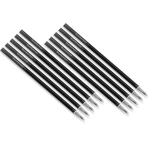 SUNTEREST Gel Pen Refills 10pcs Black,Ordinary Gel Ink Pen Replacement Set,0.5mm Pen Fine Point,4.8 Inches Long,Medium Rollerball Refills for Office Executive Signature Pens - Image 1