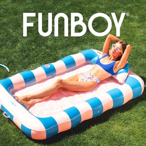 FUNBOY Tanning Pool Lounger Float Coral Stripe, XL 72'' x 48'' Pool Float with Custom Pillow and Large Cup Holder, Perfect for Pool or Backyard. - Image 5