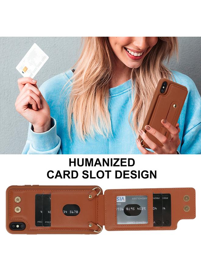 S-TOP Case For iPhone XS Max Wristband Vertical Flip Wallet Back Cover Phone Case with Long Lanyard - Image 3