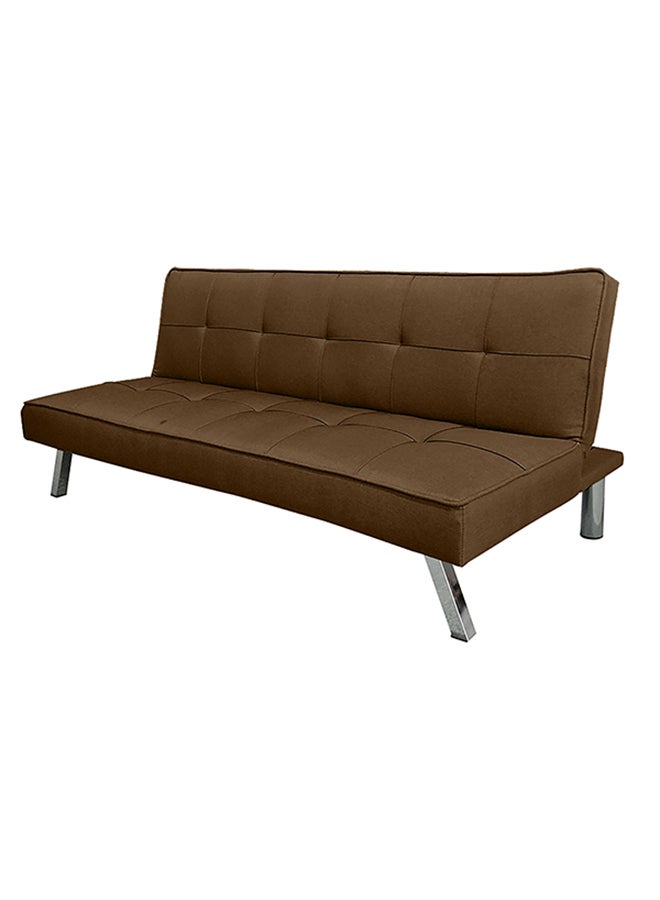 In-House Sandi | 3-Seater Sofabed 2 In 1 Upholstered In Velvet 30x177x107 cm- Brown - Image 2