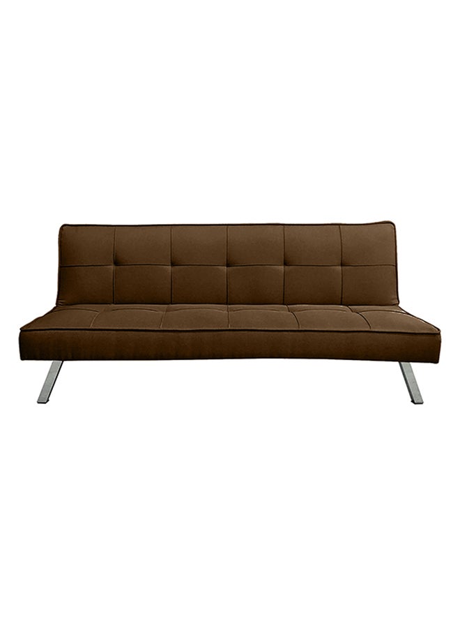 In-House Sandi | 3-Seater Sofabed 2 In 1 Upholstered In Velvet 30x177x107 cm- Brown - Image 4