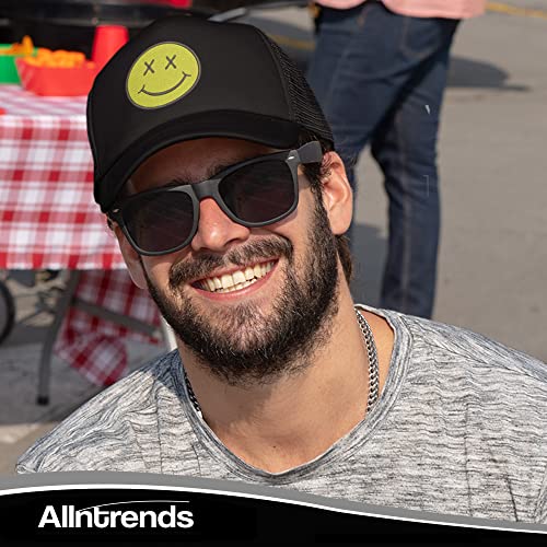 ALLNTRENDS Adult Trucker Hat Smile Face Embroidered Baseball Cap Adjustable Snapback (Neon Pink) - Image 3