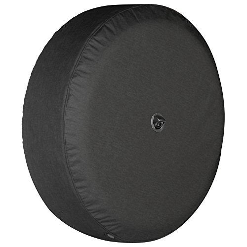 Boomerang - 33" Soft JL Tire Cover for Jeep Wrangler JL (with back-up camera) - Rubicon (2018-2024) - Black Denim Vinyl - Integrated Camera Hood - Image 1