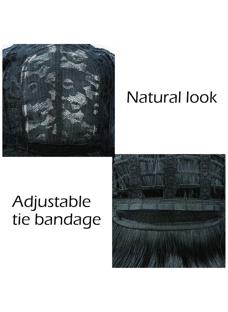 Estelle Water Ripple Wig Headgear Colorful Daily Style Short Hair Fluffy Thin Bangs Wig Headgear Short Curly Hair Wig Dark Brown - Image 5