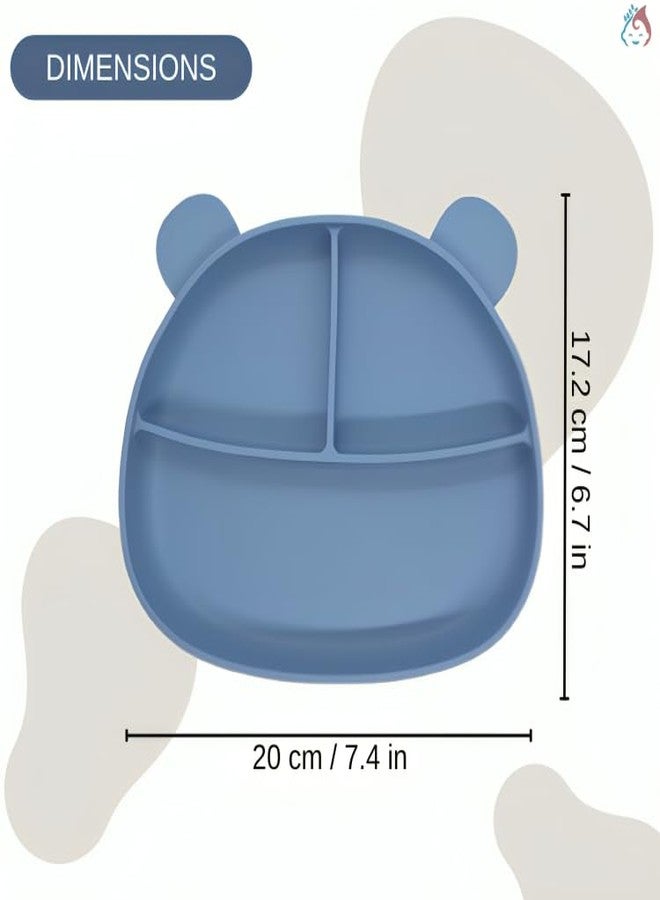 Babylief Baby Feeding Set, Silicone Plate with Suction Base and 2-in-1 (Sippy Cup & Snack Cup) Combo (Powder Blue) - Image 5