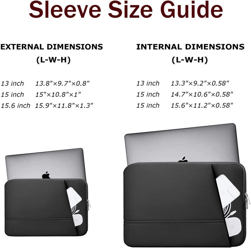 TEDNETGO Laptop Sleeve 15.6 inch, Upgrade Sturdy Portable Monitor Computer Laptop Case, Carrying Sleeve Bag Briefcase Bag 15.6'' with Pockets for MacBook PC Mac HP Lenovo Dell Asus Xbox Switch, Black - Image 3