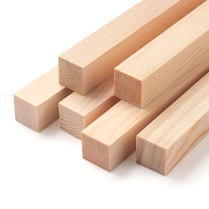 Coowayze Square Wooden Dowel Rods, 6 PCS 1" x 12" Square Wood Dowel Rods Wooden Sticks for Crafts, Unfinished Hardwood Sticks Wood Strips for Woodworking, Crafting, Arts and DIYers, Home Decor, Model Making - Image 1