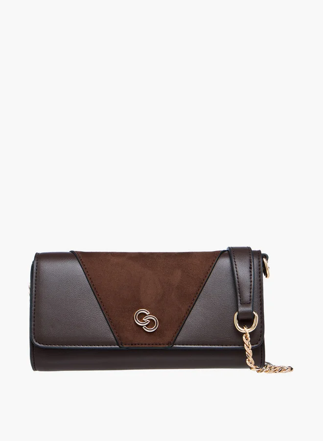 سيليست Suede Crossbody Bag with Button Closure