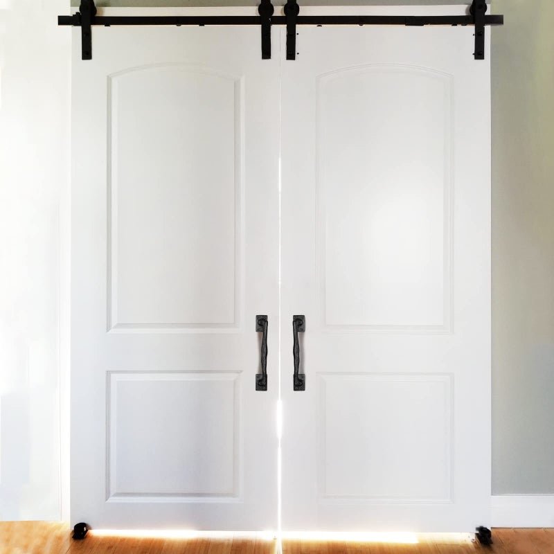 Home Master Hardware 9 3/4 In Large Rustic Gate Handle Cast Iron Sliding Barn Door Handles Vintage Metal Gate Pull Handle Fence Long Cabinet Handles For Garage,Outdoor,Closet,Interior,Black 2 Packs - Image 3