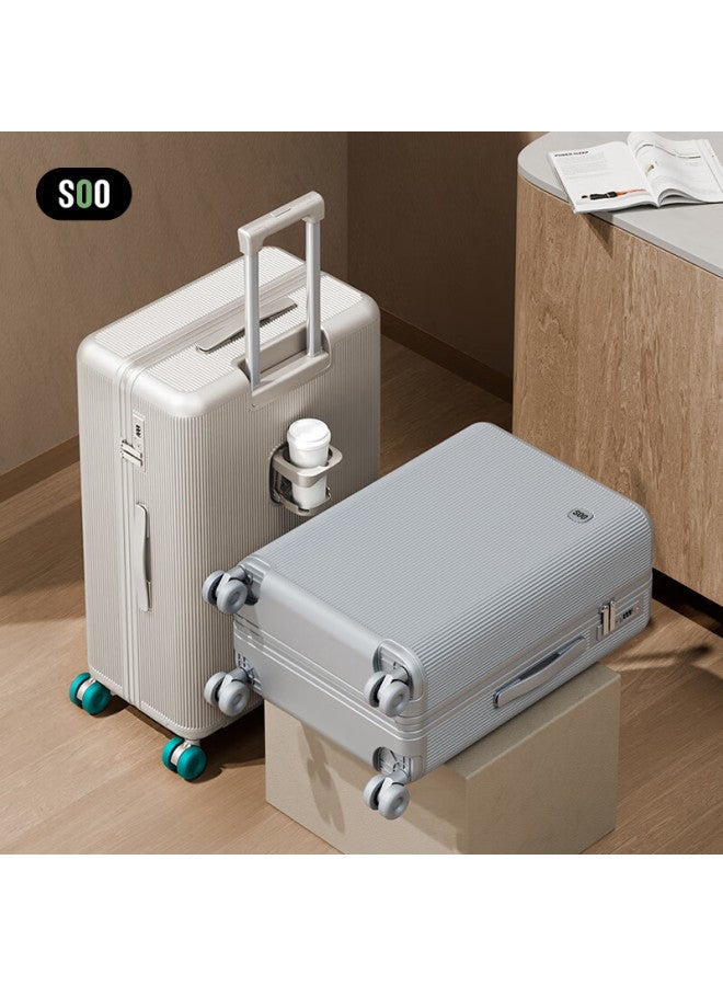 Soo 24-inch Luggage Women Trolley Case Men Large Capacity Travel Suitcase Thickened Password Lock Starry Gray - Image 4