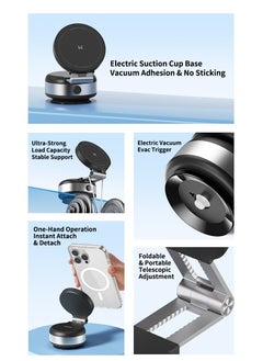 Phone Holder with Electric Suction Cup Magnetic Retractable Mobile Phone Holder for Car, Mirror, Desk and All Smooth Surfaces Black - pzsku/Z813FBEB01220CBFF217EZ/45/_/1731734435/c23d355a-e265-4d4b-bbe9-6c8d140149dd