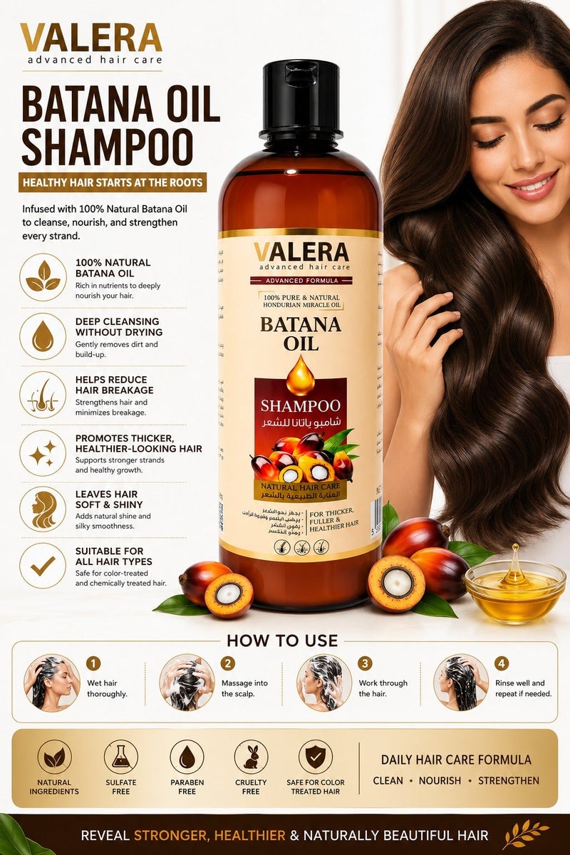 Valera Batana Oil Shampoo Natural Hair Care For Thicker Fuleer Healthier Hair 500ml - Image 2