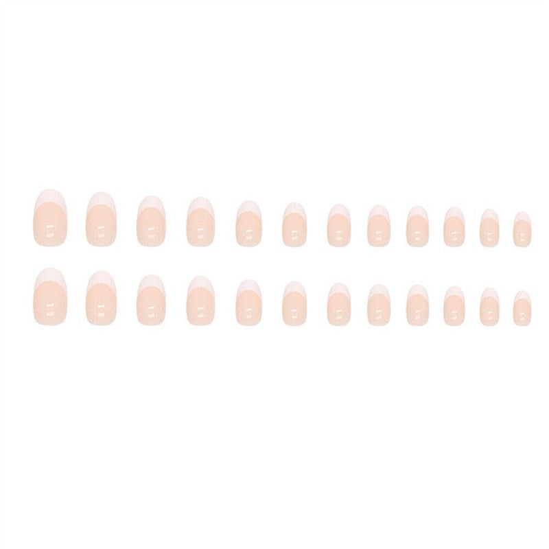FASHIONHARBOUR Fashionharbour 24PCS Everlasting French Nails Artificial Nails Art Set Lightweight Long Lasting Easy To Use Quick Fix For Festivals Special Occasions French - Image 3