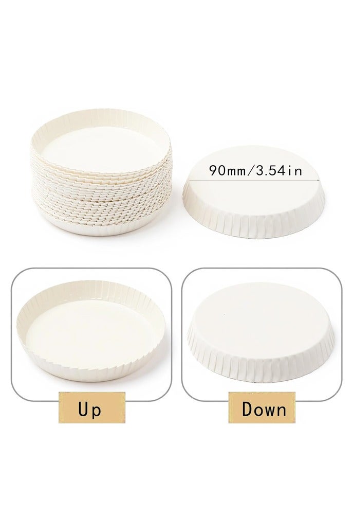 100pcs Disposable Paper Cup Cover, White Coffee Cup Cover, Hot Cup Lids for Home Kitchen Cafe Parties Wedding Hotel Bars - Image 2