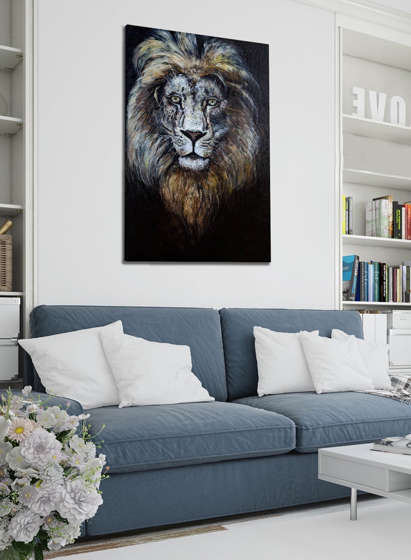 لوحة كانفاس على إطار خشبي بتصميم اسد - Image 2