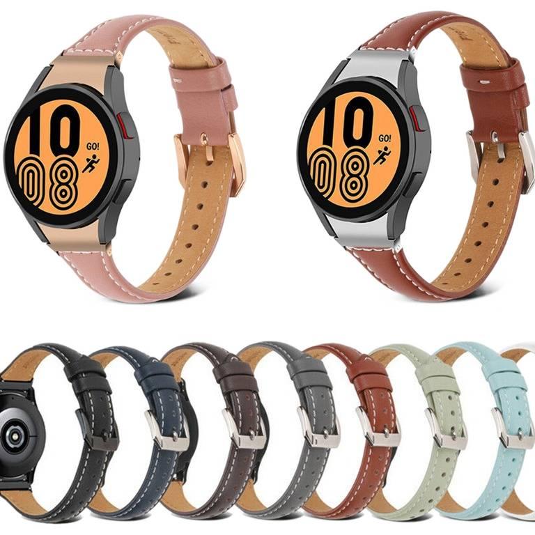 Adjustable Leather Classic Strap Smartwatch Band Compatible with Samsung Galaxy Watch 5 Pro with Fit Replacement Strap in Blue - Image 2