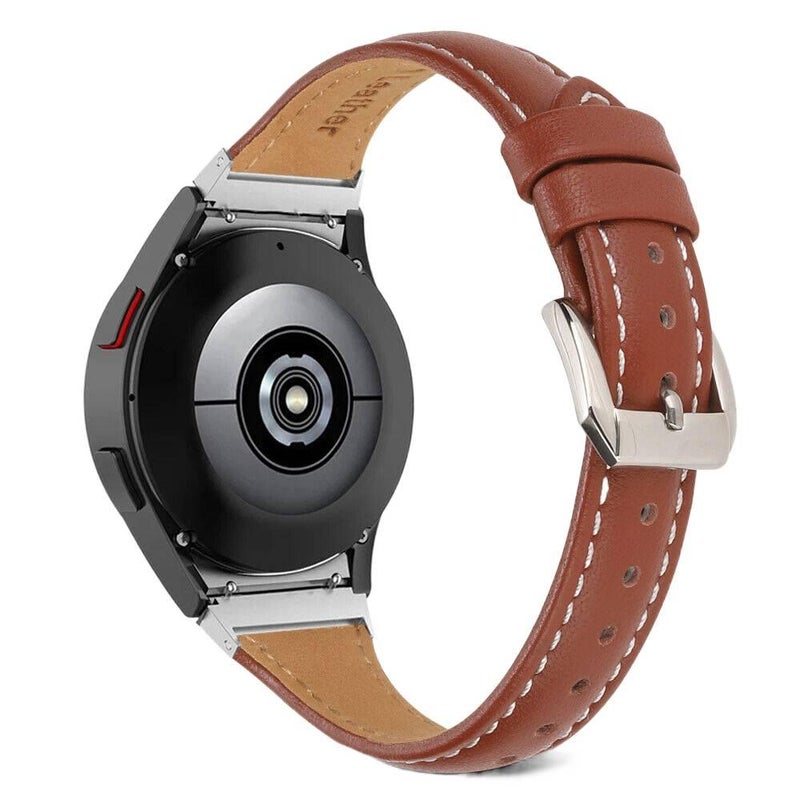 Adjustable Leather Classic Strap Smartwatch Band Compatible with Samsung Galaxy Watch 5 Pro with Fit Replacement Strap in Blue - Image 5