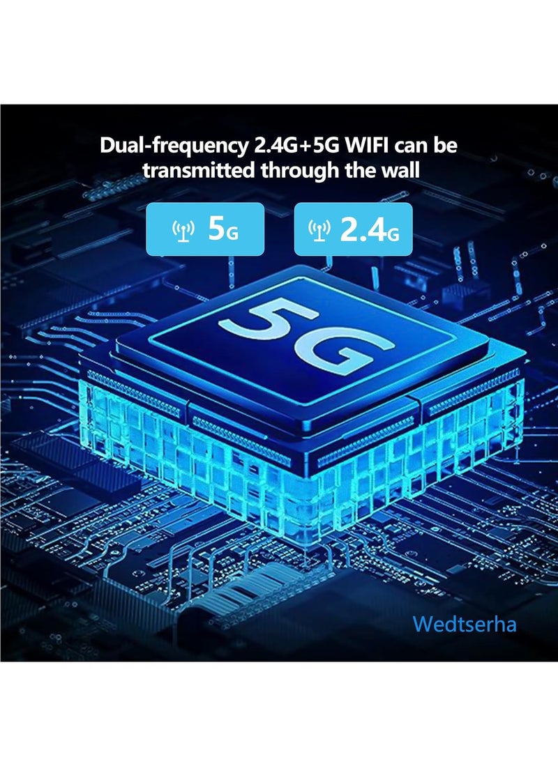 Generic - Wireless hdmi Transmitter and Receiver Mini Projector with WiFi and Bluetooth 5G pentrating Walls 10seconds Transmission Distance 30M Video/Audio for Laptop/PC to Monitor/Projector/TV - Image 1