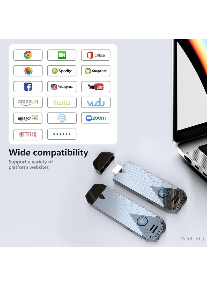 Generic - Wireless hdmi Transmitter and Receiver Mini Projector with WiFi and Bluetooth 5G pentrating Walls 10seconds Transmission Distance 30M Video/Audio for Laptop/PC to Monitor/Projector/TV - Image 1