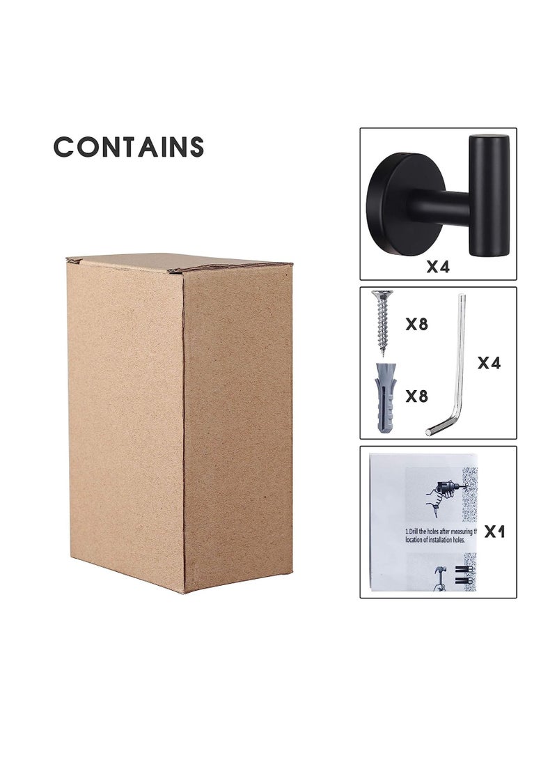 Arabest Towel Hooks Bathroom Coat Hook Robe Hook Stainless Steel Heavy Duty Door Hanger  - Image 4