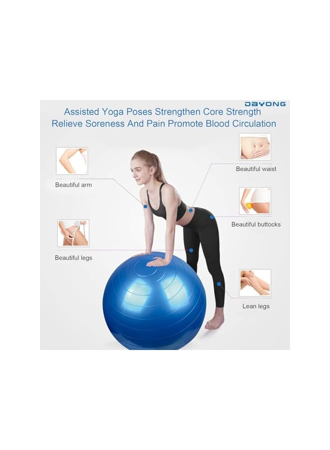 DAYONG Anti-Burst Exercise Ball, Yoga Fitness Ball With Air Pump For Adult And Kids, Thickened Stability Balance Ball For Yoga, Pilates, Kids Sensory Training, Core Strengthening. - Image 5