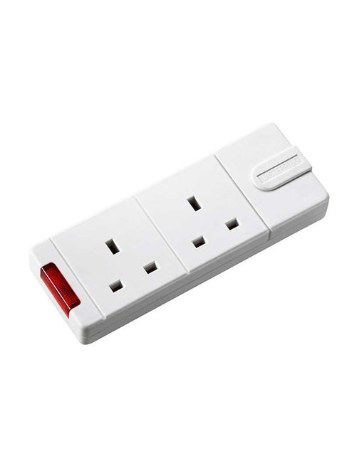 Masterplug TN-MP Two Socket Trailing Socket with Power Indicator, without Plug and Cable, 13 Amp, White, 16.5 cm*2.6 cm*6.0 cm
