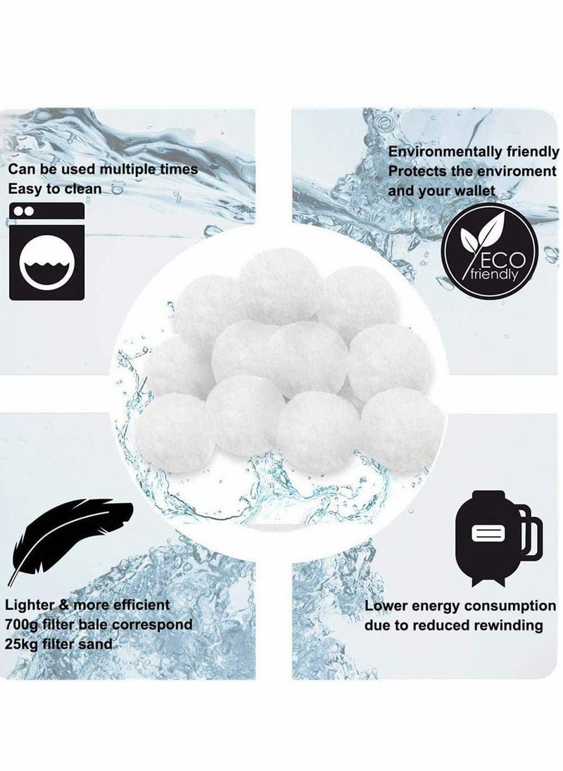 Excefore - Filter Balls Poly sphere Reusable Filtration Balls Flow Clear Swimming Pool Water Alternative Filter Impurities 700g Alternative Filter Impurities 700g - Image 1