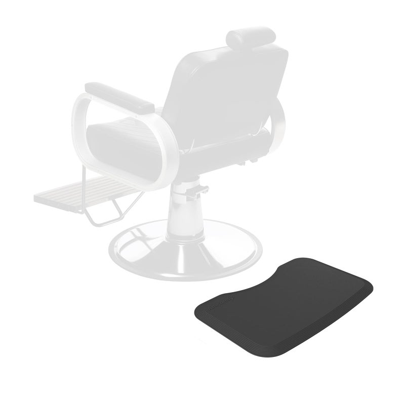 Amcomfy 17''x28'' Small Anti Fatigue Salon Mat for Single Hair Stylist - Anti-Slip Antique Series Barber Shop Chair Floor Mat (5/8'' Thick, Black) - Compact & Budget-Friendly - Image 1