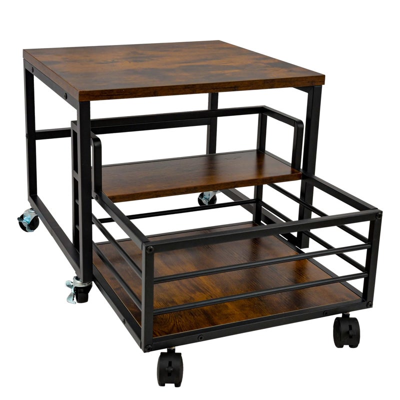 HIBOAT Mini Fridge Stand with Storage Moblie Fridge Table with Drawer Basket for Kitchen Dorm Used for Compact Beverage Refrigerators Upright Freezers - Image 1