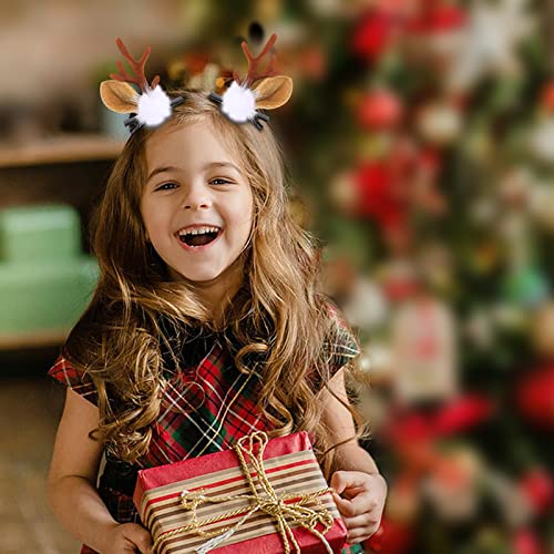 Boobeen Christmas Hair Clip - 2 Pairs Cute Reindeer Antlers Ears Hair Accessory Antlers Headdress Hairpin for Christmas Party - Image 5
