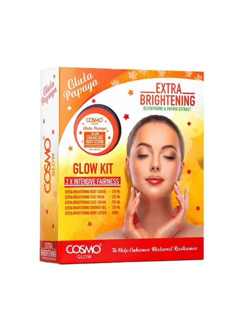 COSMO Cosmo Skin Care Gluta Papaya Glow Enhancing Kit, Gift Set for Unisex,  Body Scrub 125ml, Face Mask 125ml, Face Cream 125ml, Shower Gel 120ml, Body  Lotion 65ml, Facial Kits | Best