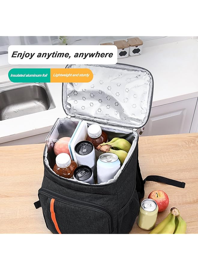 Generic 18L Large Cooler Backpack Leak Proof Outdoor Insulated Backpack Waterproof Beverage Storage Shoulder Bag for Camping Picnics (Black)  - Image 2