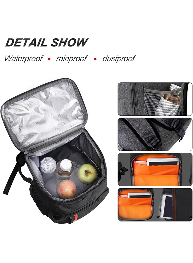 Generic 18L Large Cooler Backpack Leak Proof Outdoor Insulated Backpack Waterproof Beverage Storage Shoulder Bag for Camping Picnics (Black)  - Image 4